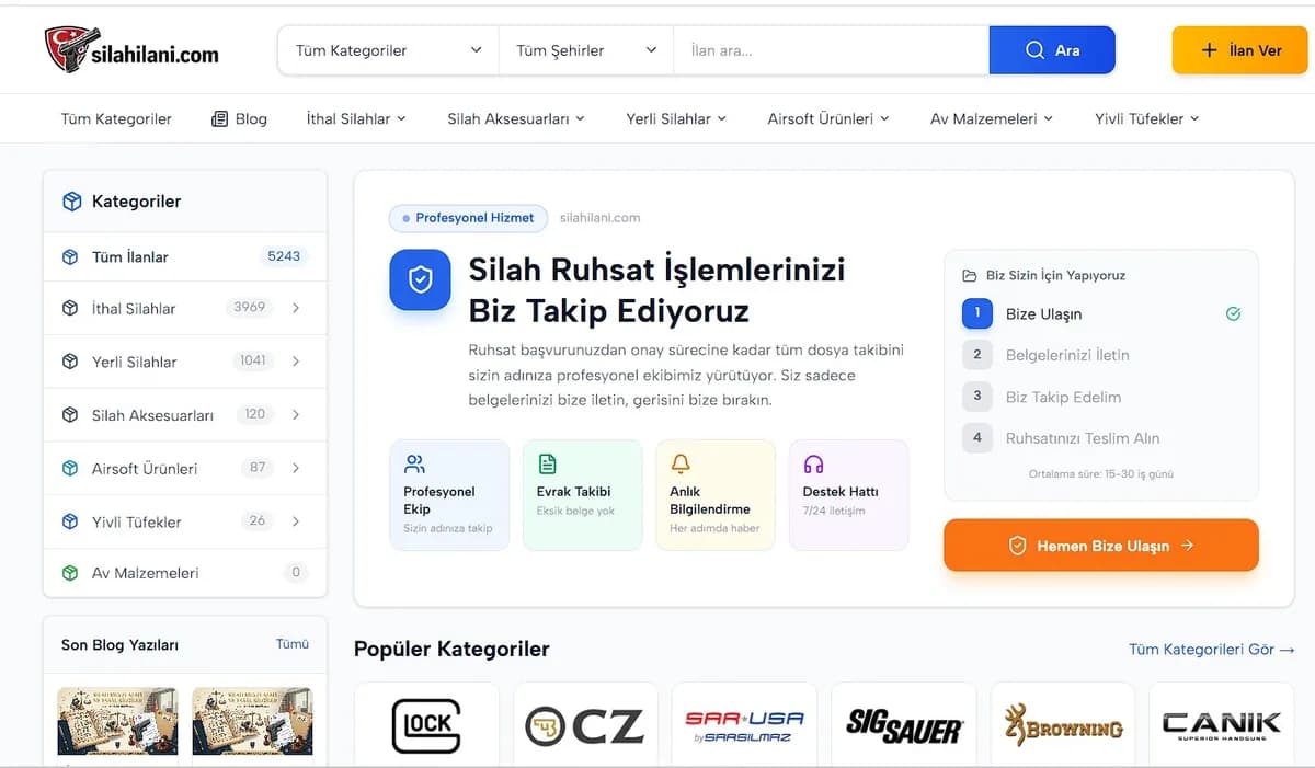 Ruhsatlı Silah İlan Sitesi